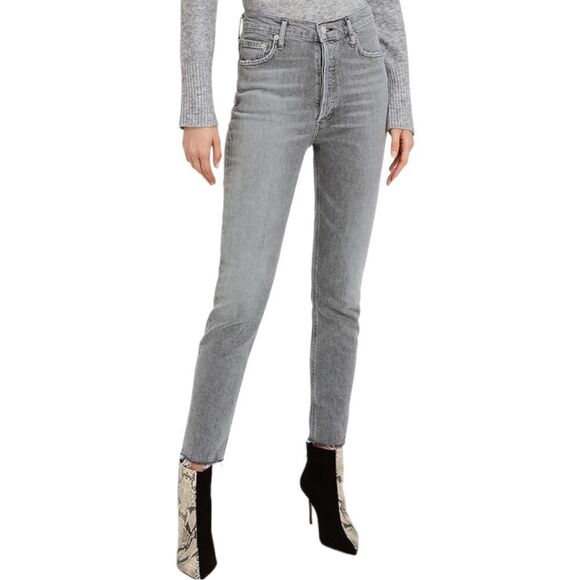 AGOLDE Nico High Rise Straight Leg Button Fly Jeans in Risk Size 28 Slim Fit - Picture 16 of 16